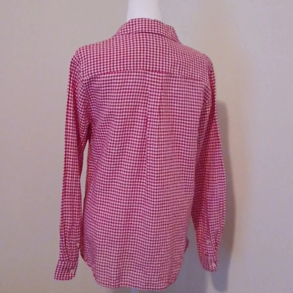 💙🌺Banana Republic Red and white button-down shirt - Picture 6 of 11